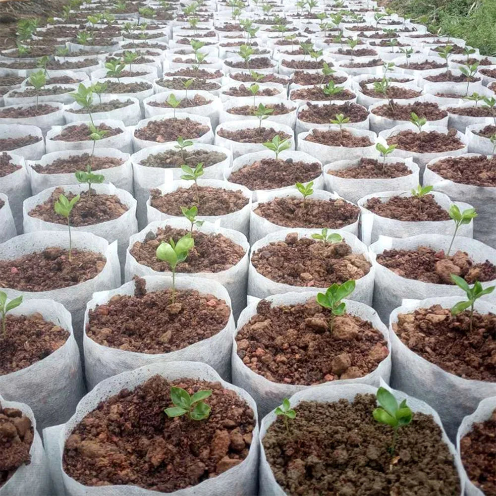 New 100PCS Seedling Plants Nursery Bags Organic Biodegradable