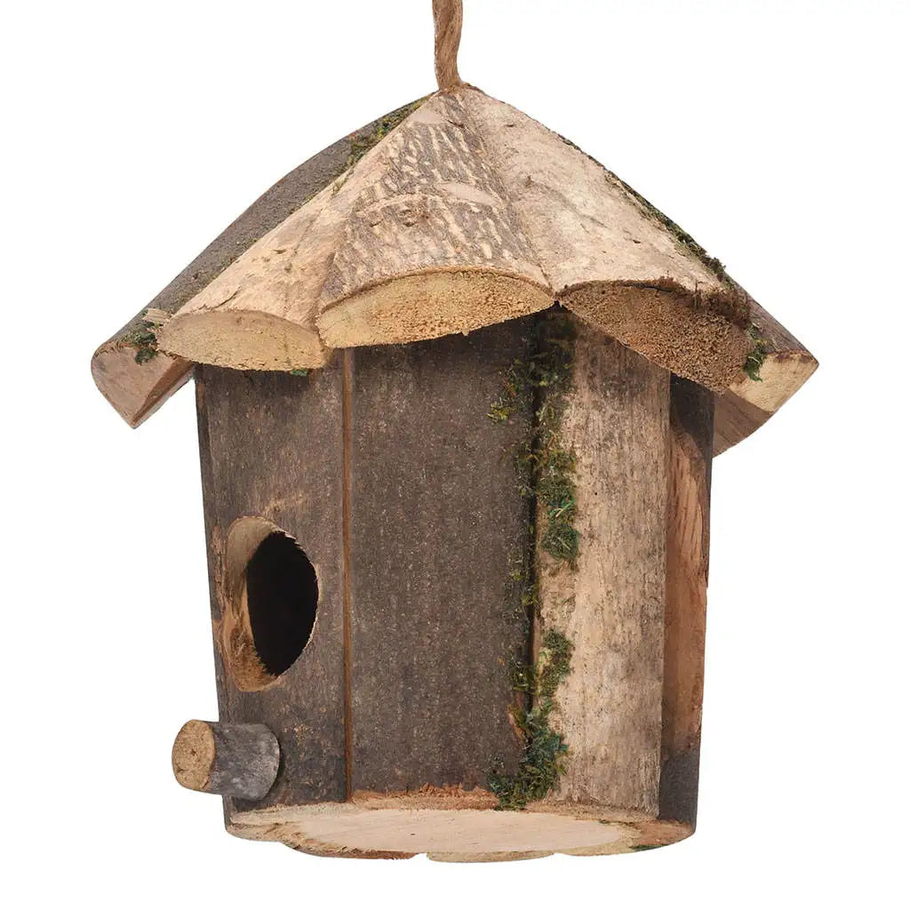 Outside Wooden Bird Nest Natural Decor Bird Hut Hummingbird House