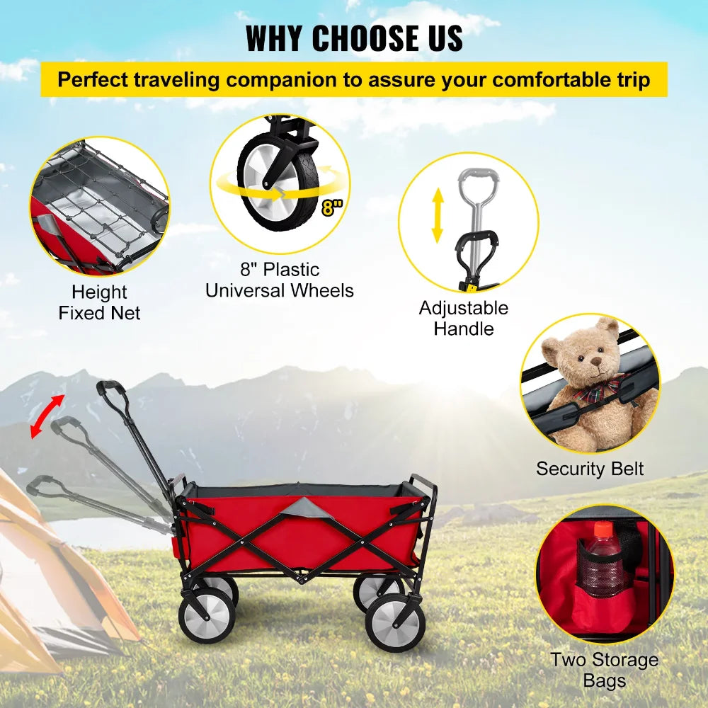 Collapsible Wagon Cart 176 lbs Load
