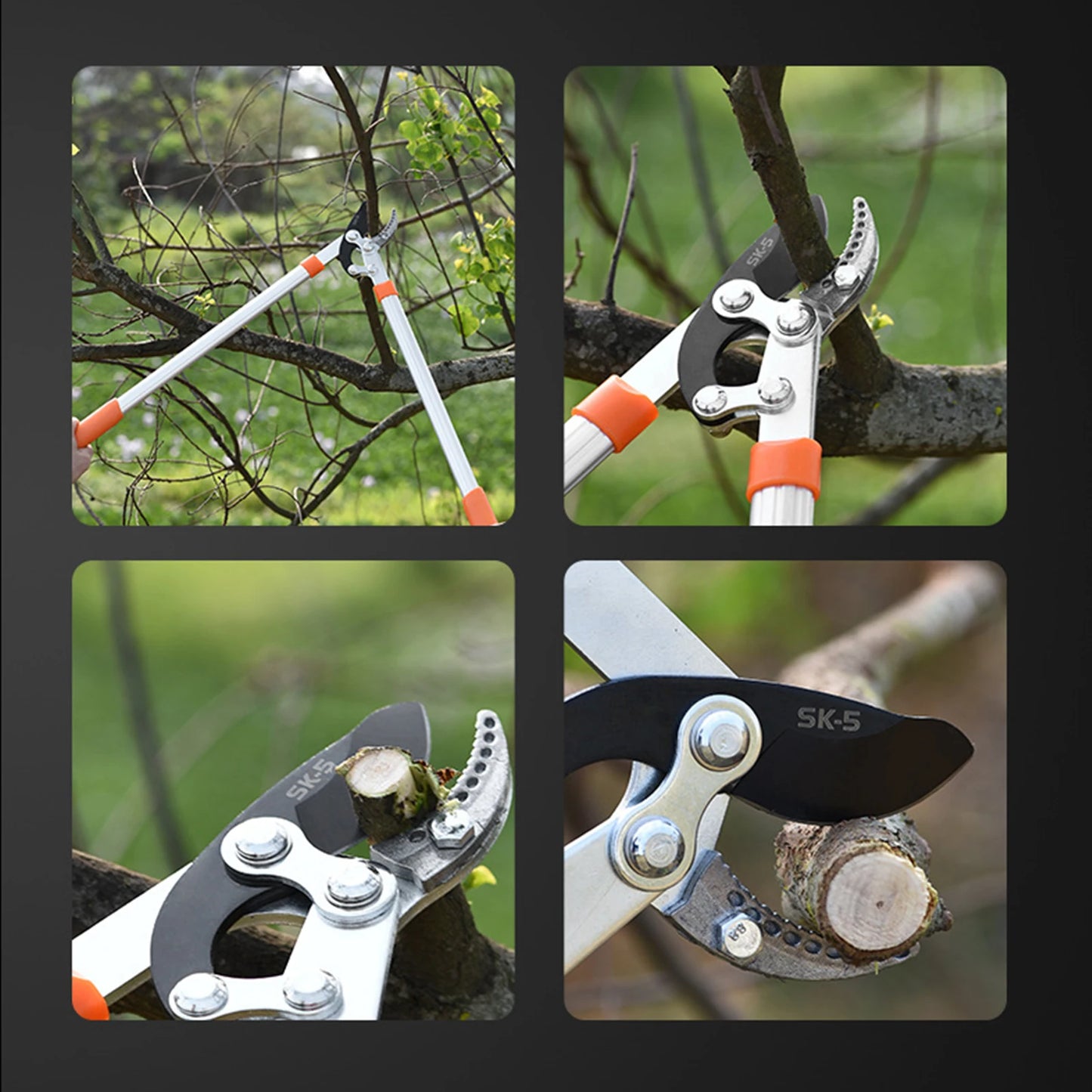 Long Length Hedge Anvil Shear Anti-Slip Grip Garden Pruning Hand Tool
