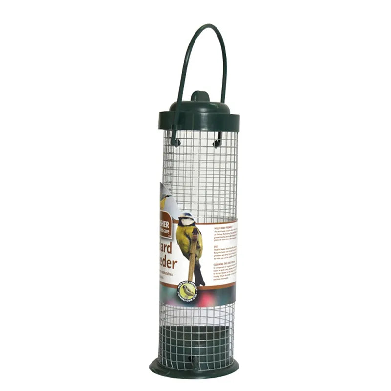 Outdoor Mesh Bird Feeder Hanging Hook Dark Green Food Dispenser