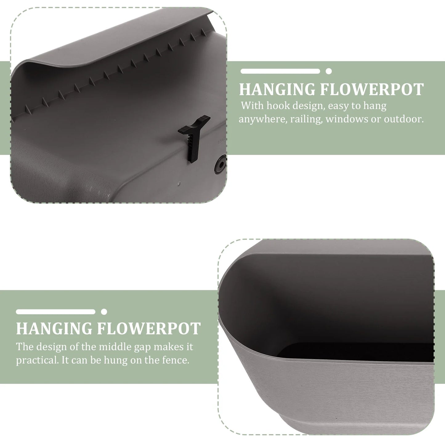 Outdoor Pots Balcony Planting Railing Square Hanging Planters
