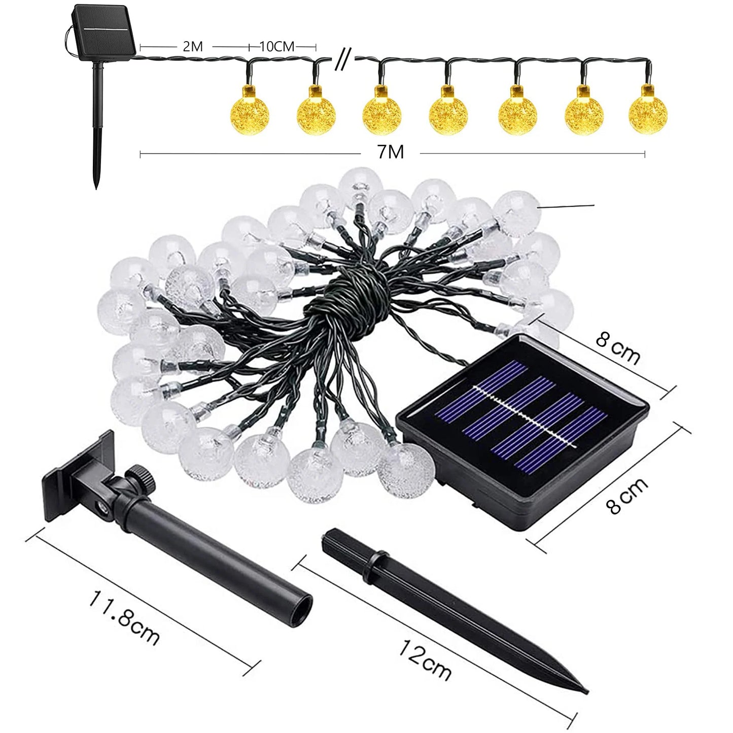 Outdoor Solar String Lights LED Waterproof Crystal Ball