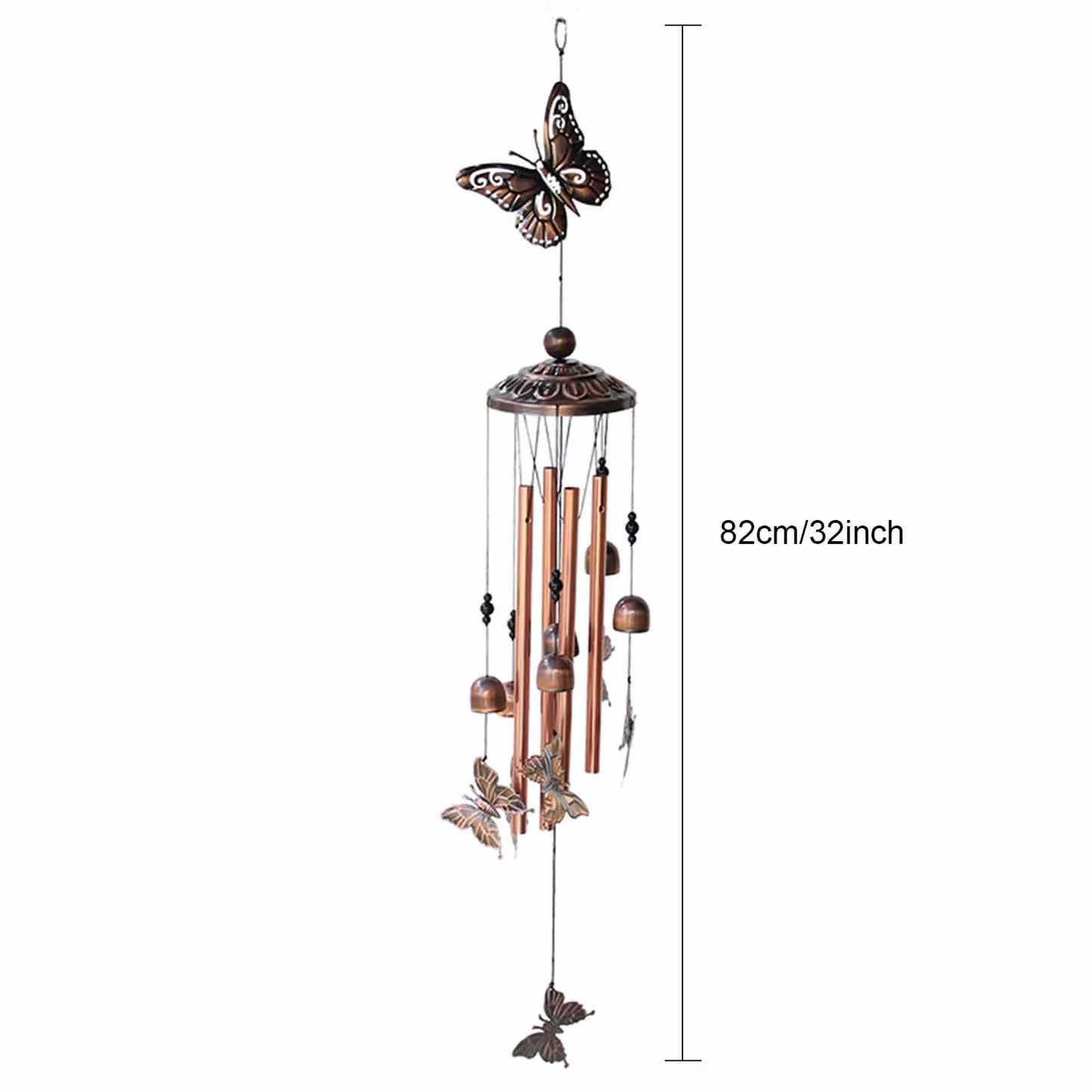 Vintage Metal Wind Chimes Bird Owl Wind Chimes