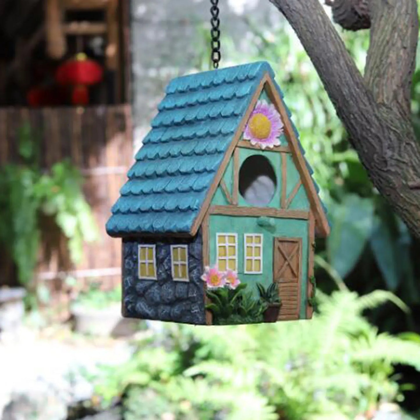Hand-Painted Colorful Birdhouse