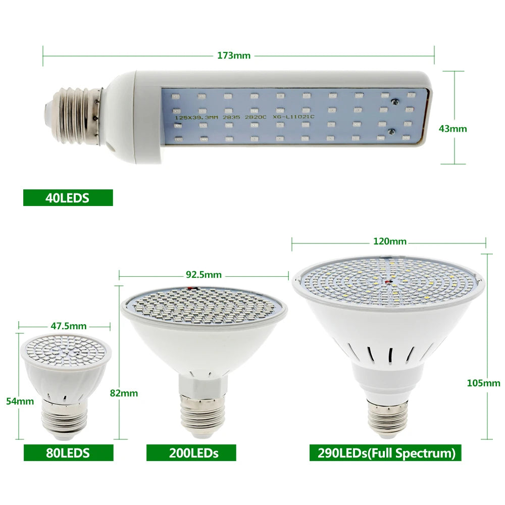 LED Grow Light Bulb Full Spectrum Lamp E27 LED Lights for Indoor Growing