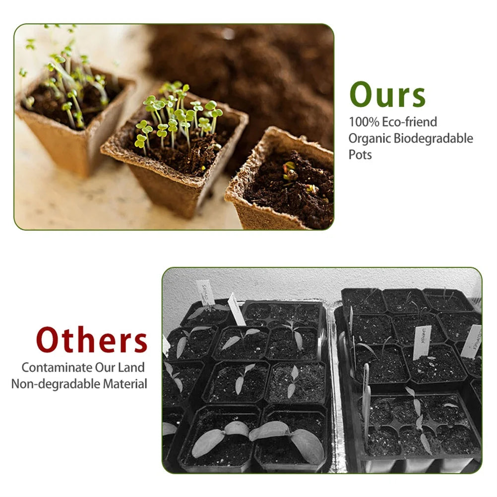 10PCS Seeding Growing Tray Biodegradable Paper Pot Plant