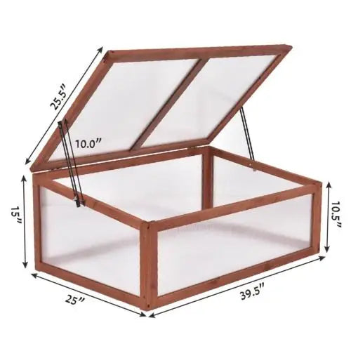 Portable Wooden Green House Cold Frame Raised Plants Protection
