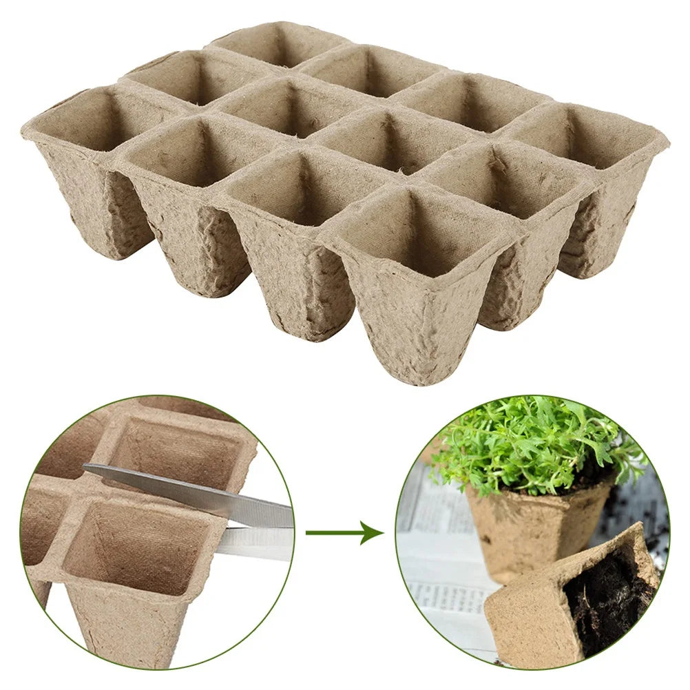10PCS Seeding Growing Tray Biodegradable Paper Pot Plant