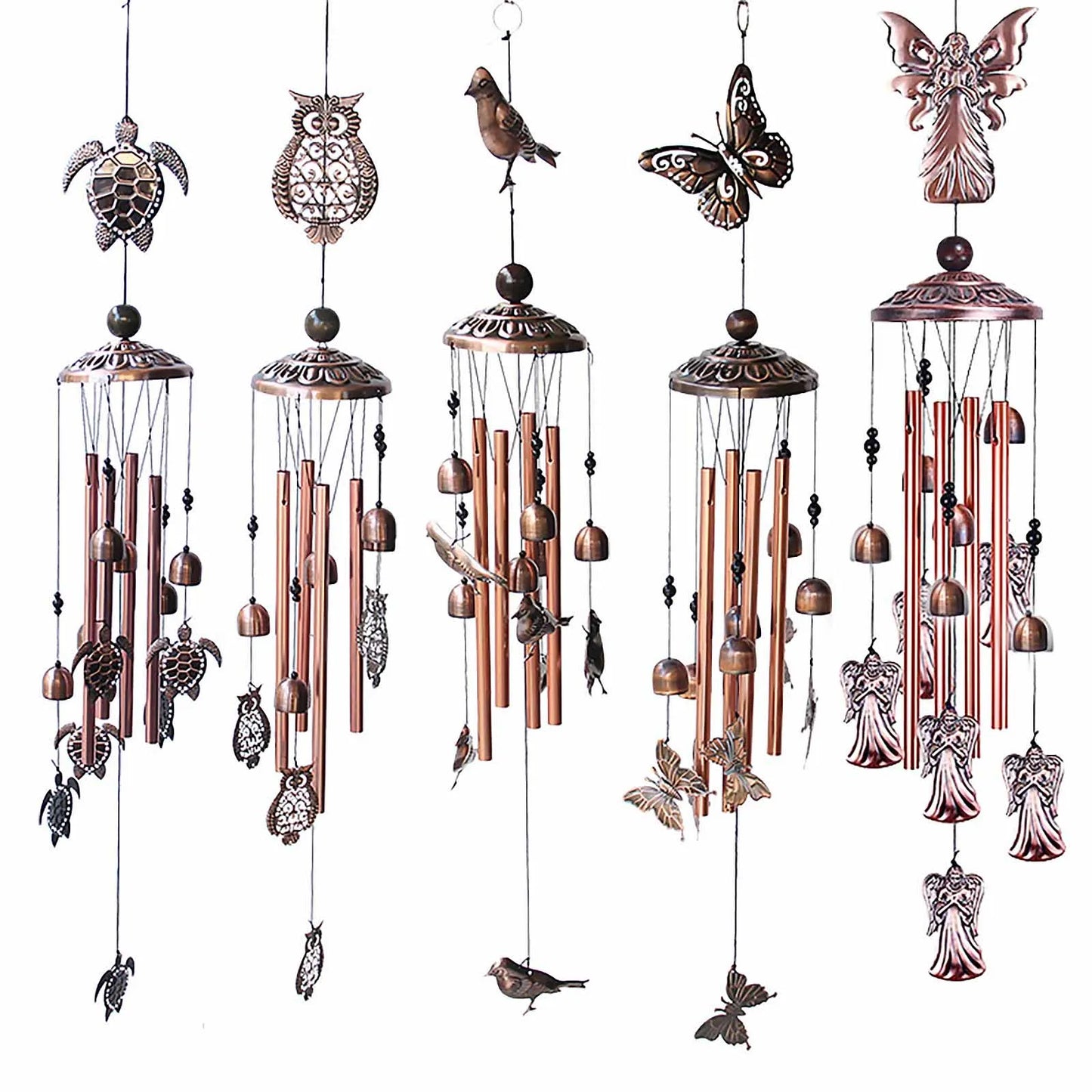 Vintage Metal Wind Chimes Bird Owl Wind Chimes