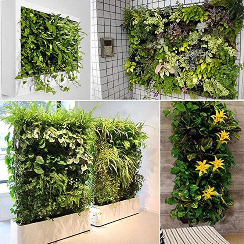 Black Grow Bag Planter Outdoor Vertical Wall Hanging