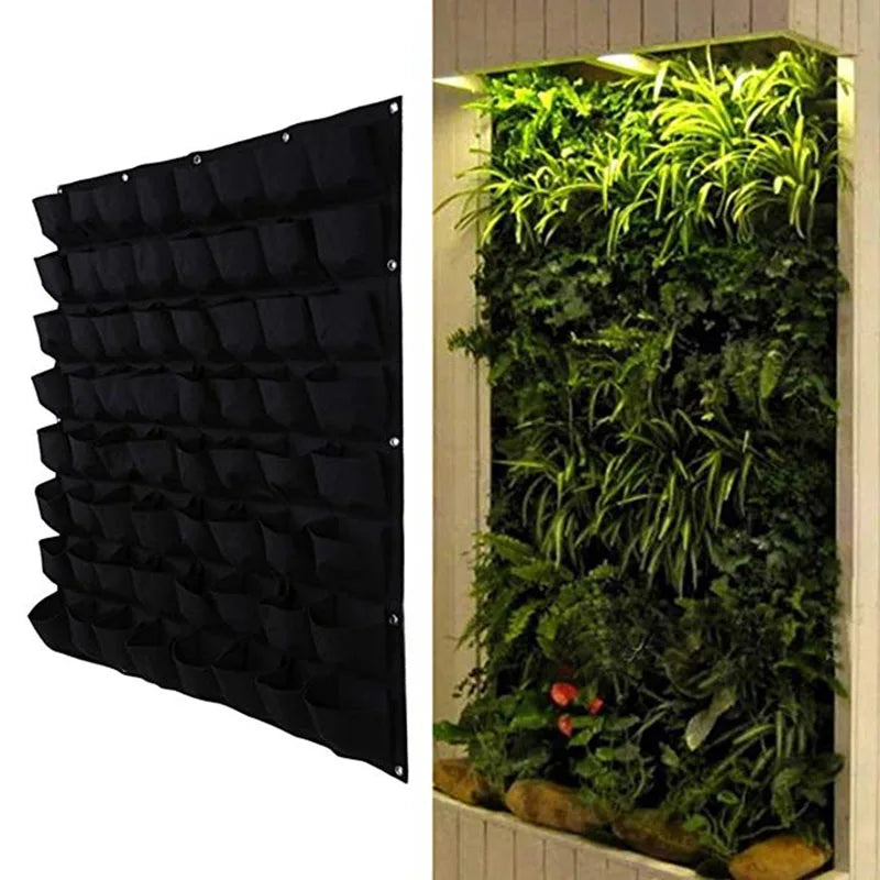 Black Grow Bag Planter Outdoor Vertical Wall Hanging