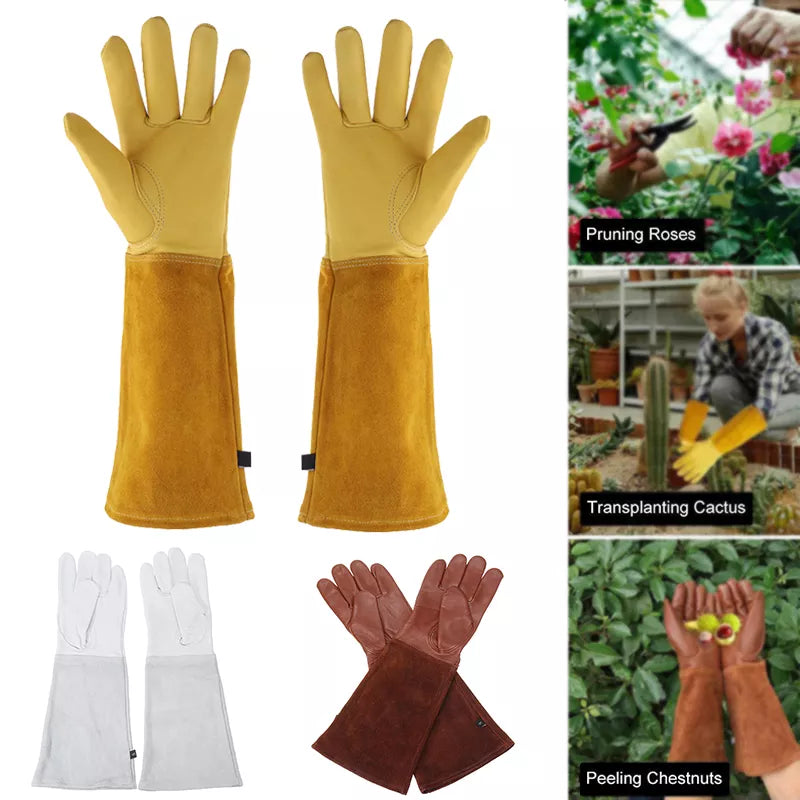 1 Pair Heavy Duty Gardening Rose Pruning Gauntlet Gloves