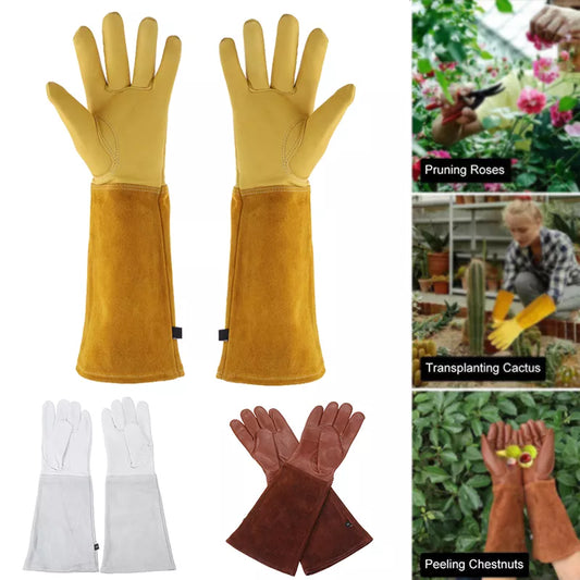 1 Pair Heavy Duty Gardening Rose Pruning Gauntlet Gloves
