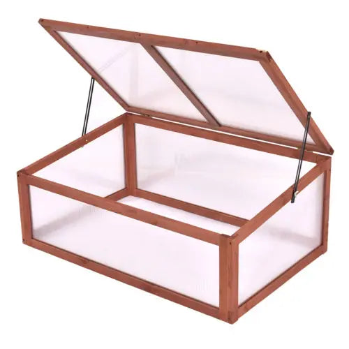 Portable Wooden Green House Cold Frame Raised Plants Protection