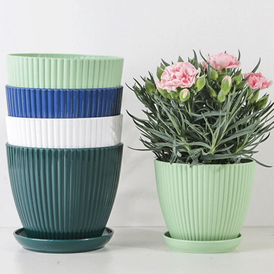 Home Garden Pots with Tray Planters Flower Plant Pots