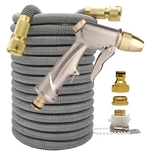 High Pressure Garden Water Hose Expandable Double Metal Connector