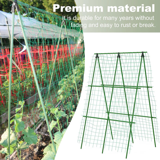 Foldable Cucumber Trellis Set A-Frame Metal Garden Trellis