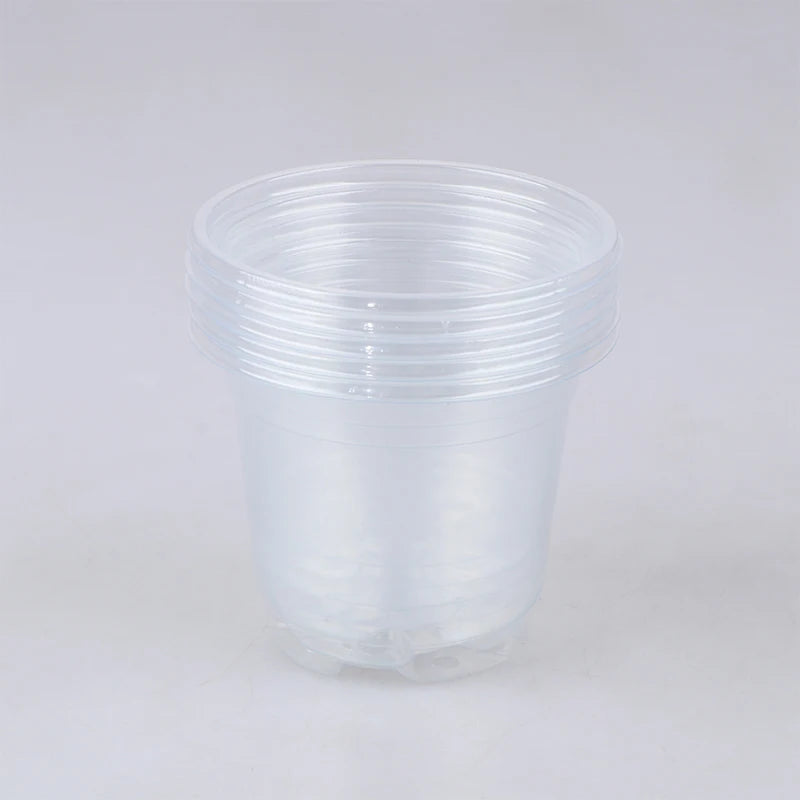 5Pcs Plant Nursery Pot Transparent Plastic PET Seed Stater Cups with Cover Humidity Dome
