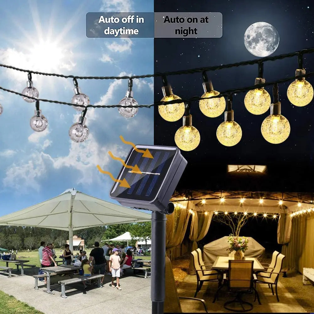 Outdoor Solar String Lights LED Waterproof Crystal Ball