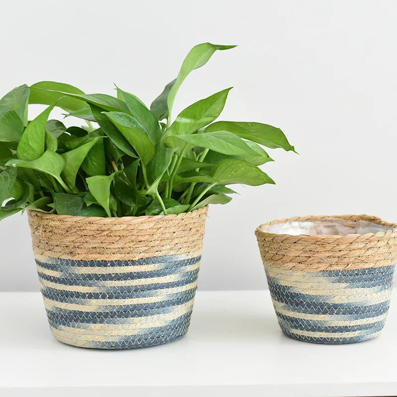 Straw Weaving Flower Plant Pot Wicker Basket