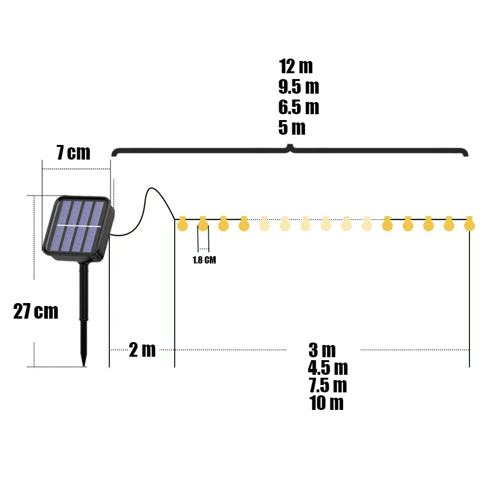 100 LED Solar Light Outdoor IP65 Waterproof String Fairy Lamps