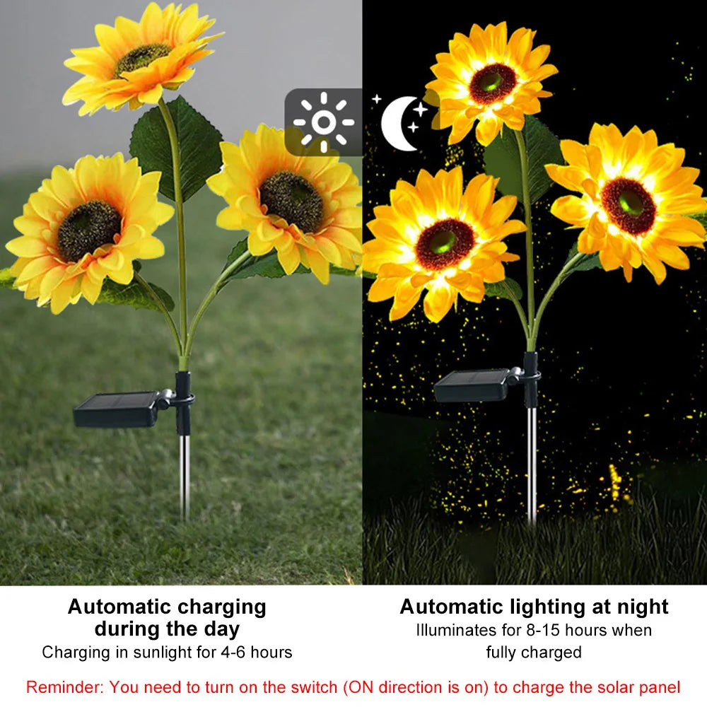 LED Solar Sunflowers Flower Light Home Decorative Flower