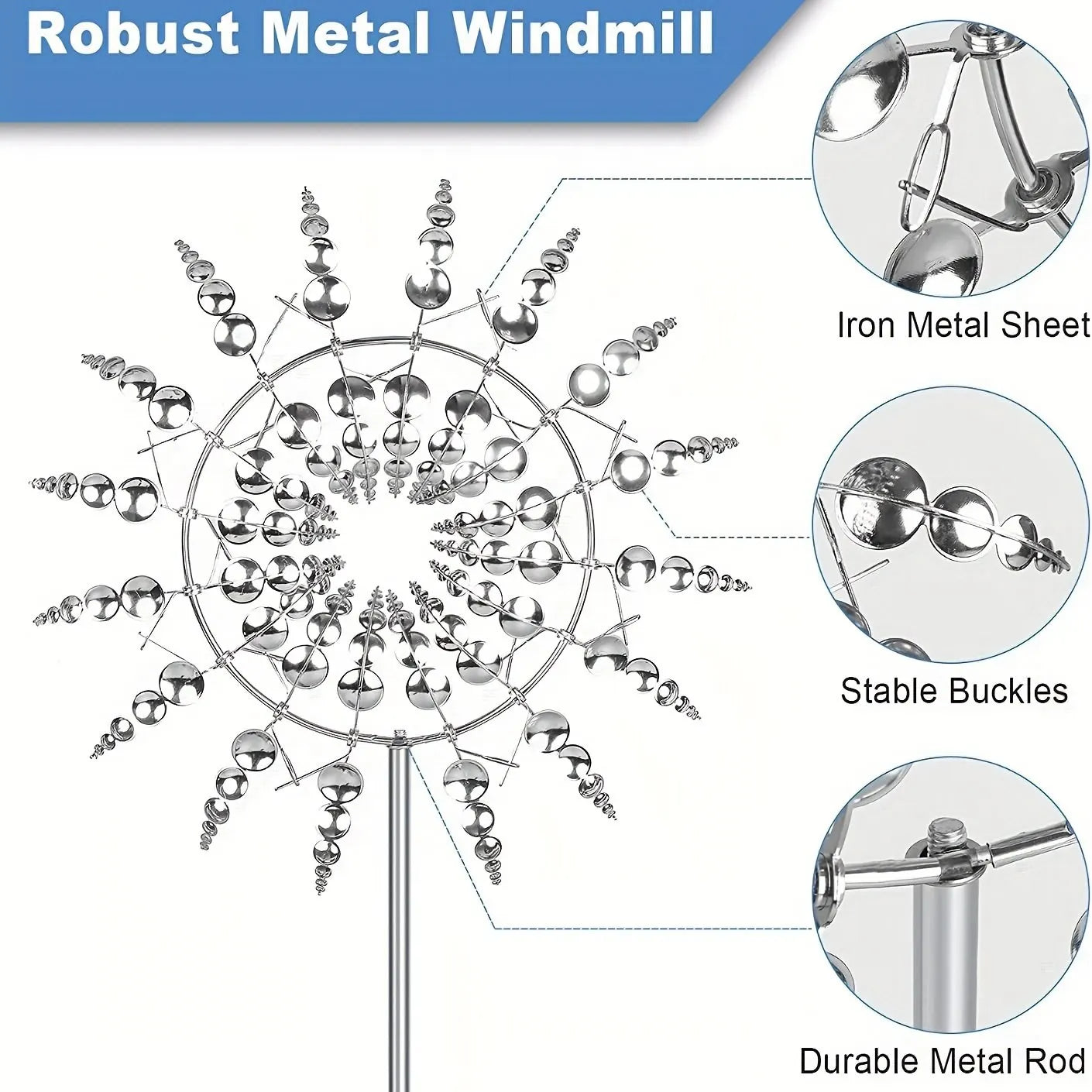 1pc Magical Kinetic Metal Windmill Spinner