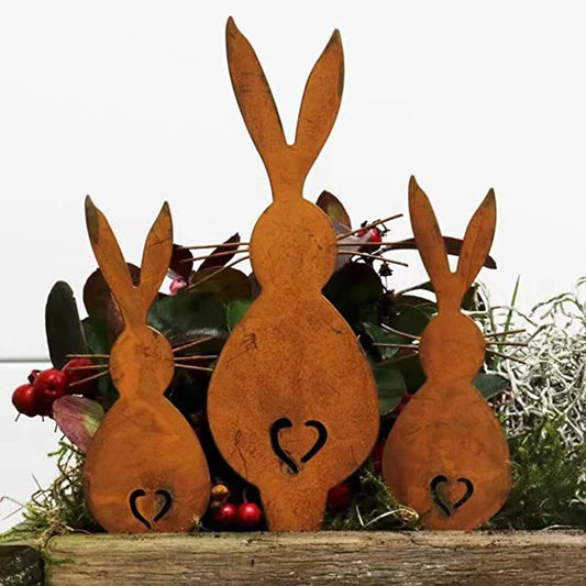 Rusty Bunny Decorative Sign Iron Bunny Shape