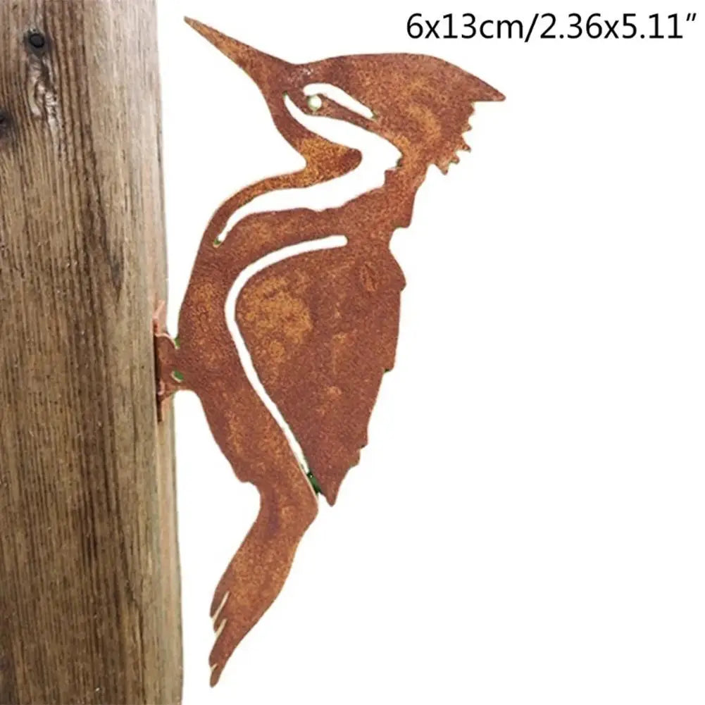 Garden Stake Bird Rusty Metal Silhouette