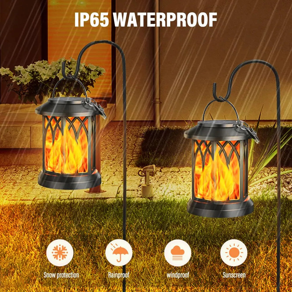 LED Solar Energy Simulation Flame Lamp with Clip Waterproof
