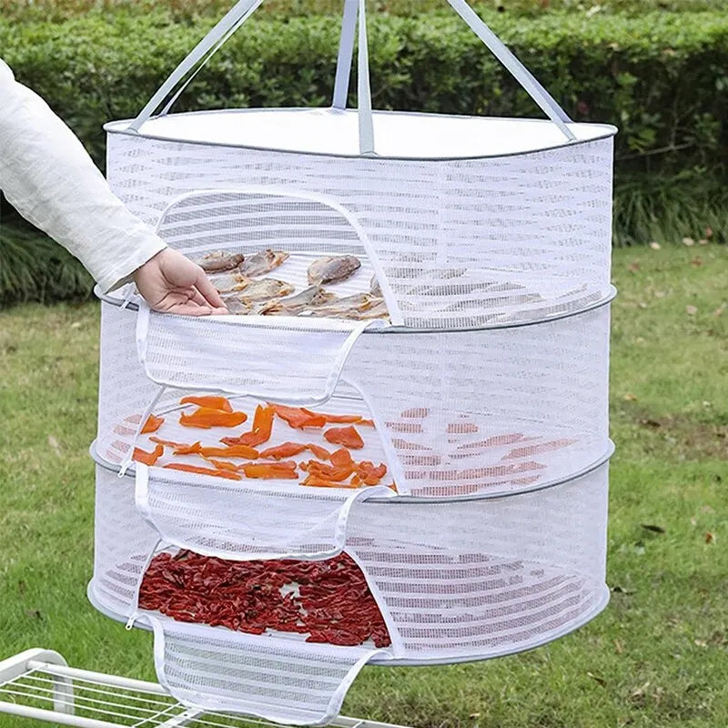 3 Tier Portable Mesh Hanging Dryer Folded Herb Rack