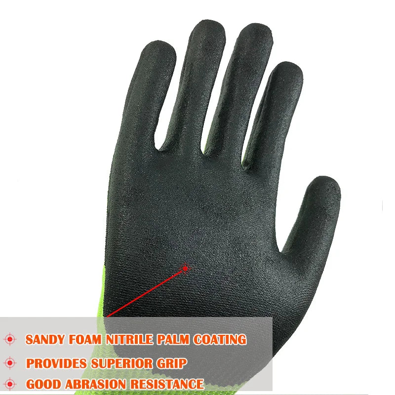 1/2/5/10/12 Pairs Grade 5 HPPE Anti-Cut Gloves Gardening