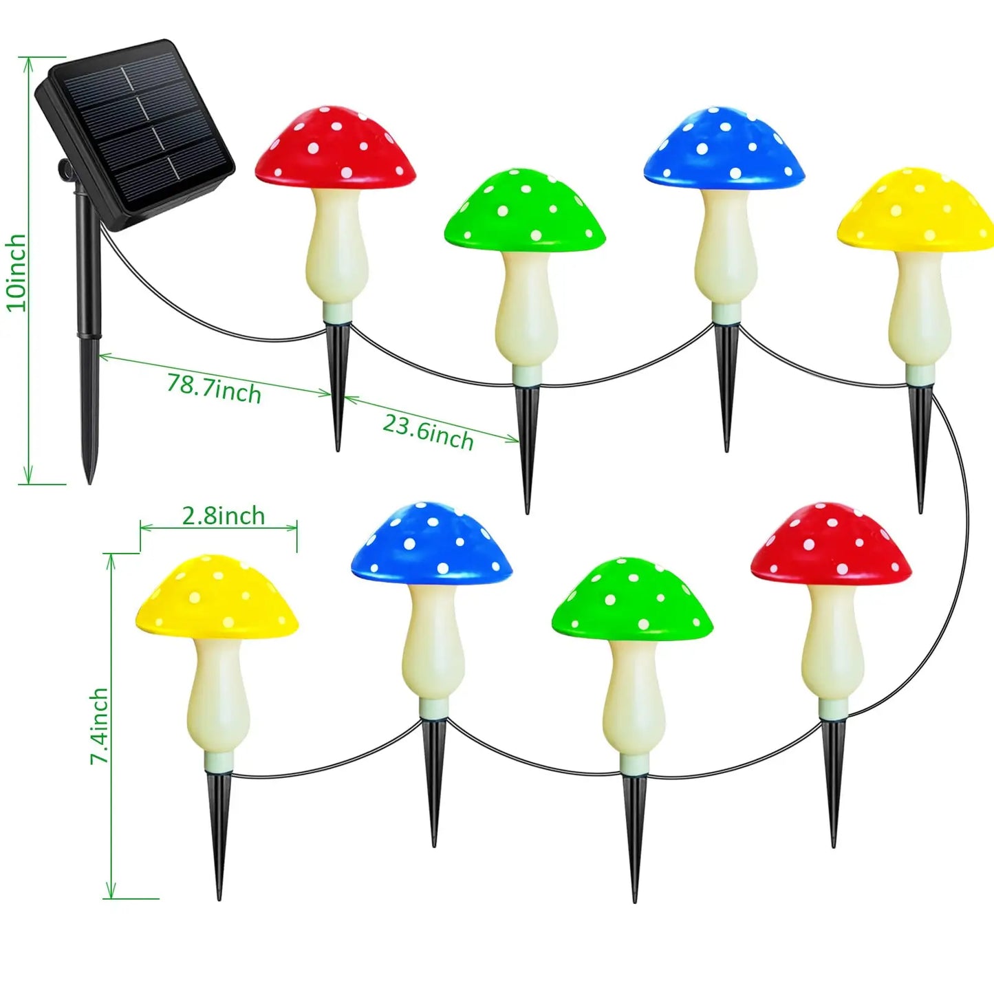 Solar Panel Mushroom Light Outdoor IP65 Waterproof String