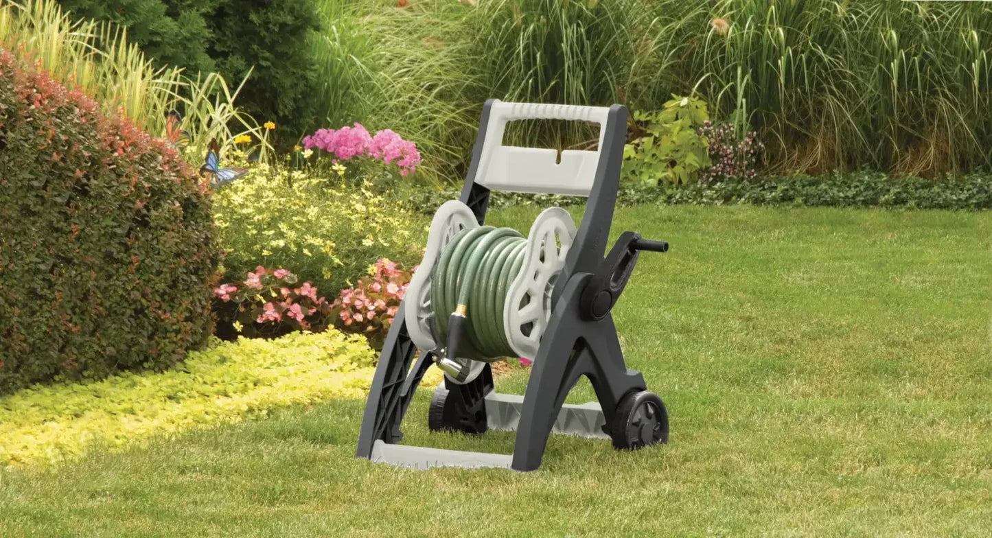 175 Ft. Hose Mobile Hose Reel Cart, Gray