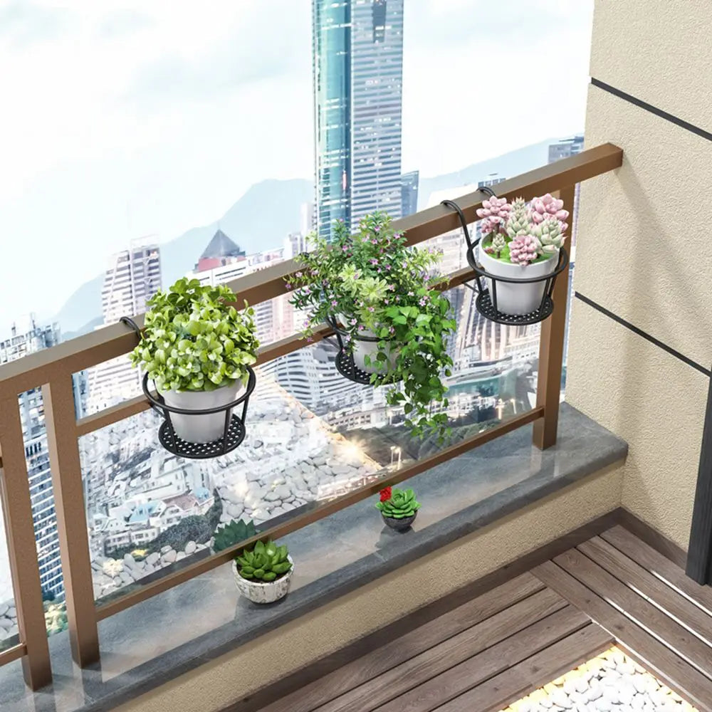 Iron Window Sill Planter Pot Stand Balcony Guardrail Hanging