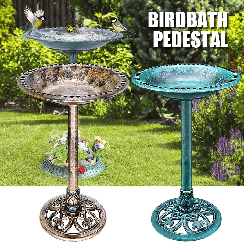 1 Set Gold/Green 2 In1 Bird Bathtub