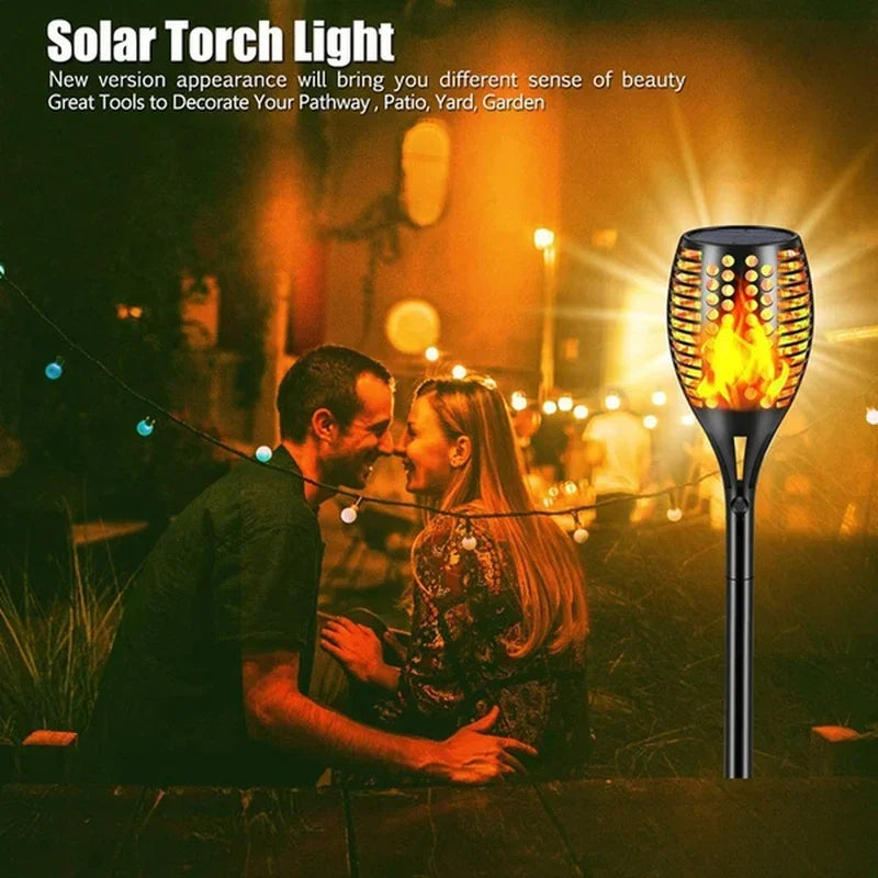 Solar Flame Torch Light Flickering Light Waterproof