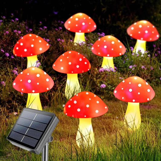 Solar Panel Mushroom Light Outdoor IP65 Waterproof String