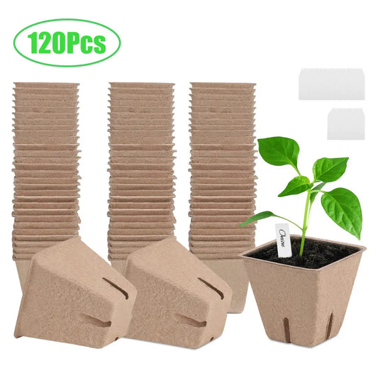 8cm Garden Seeds Starter Cups Biodegradable Peat Pots