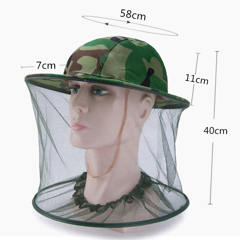 Camouflage Fishing/Gardening Hat Anti-mosquito Net
