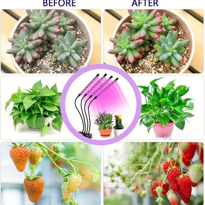 LED USB Grow Light Indoor Garden  3/9/12H Timer Dimmable