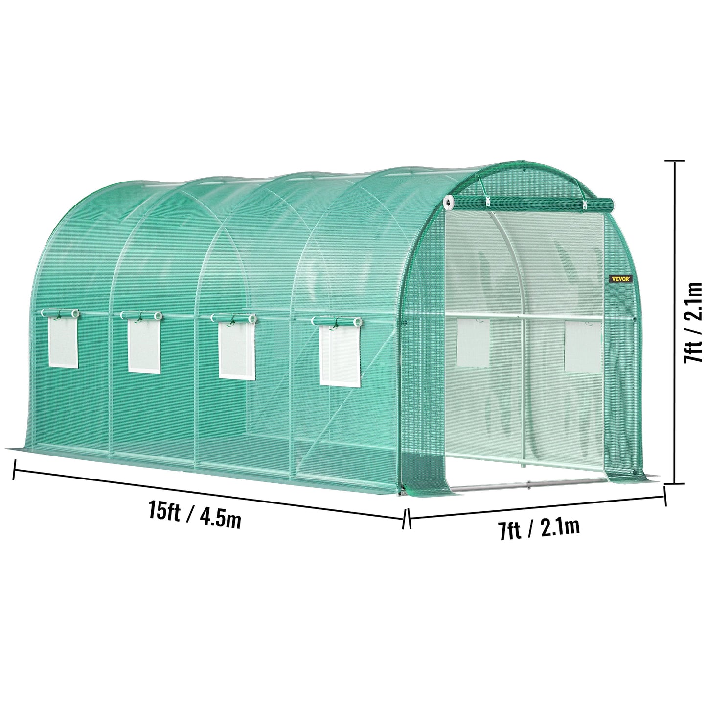 Walk-in Tunnel Greenhouse Galvanized Frame & Waterproof Cover