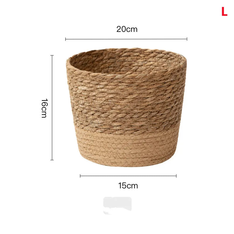 Straw Weaving Flower Plant Pot Wicker Basket
