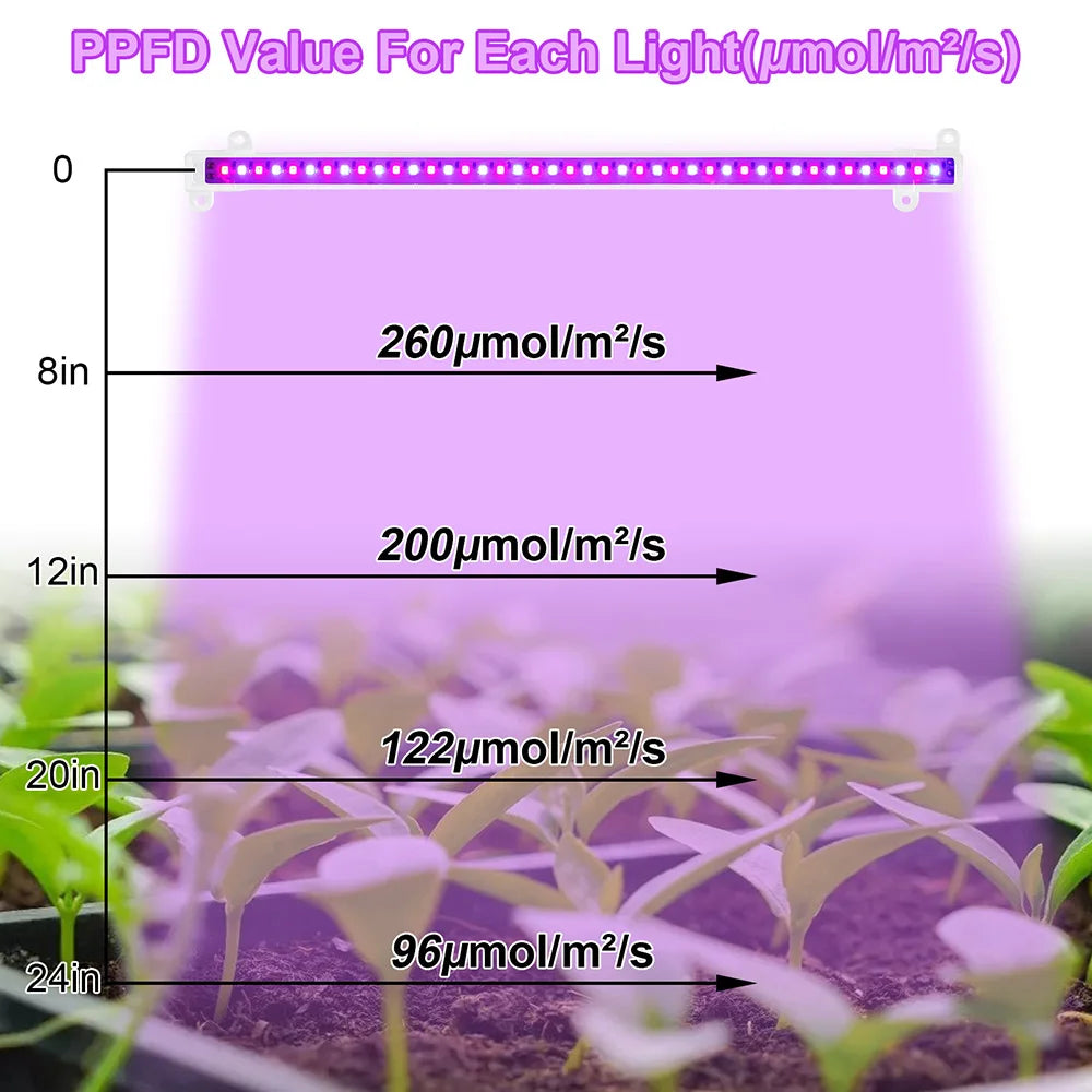 LED Grow Light Strips for Indoor Plants Red Blue Full Spectrum USB Timer Dimmable