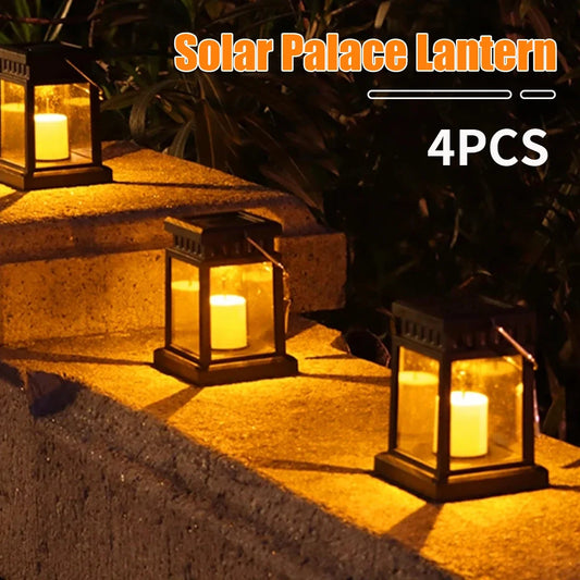 Solar Lights Outdoor Retro Palace Lantern