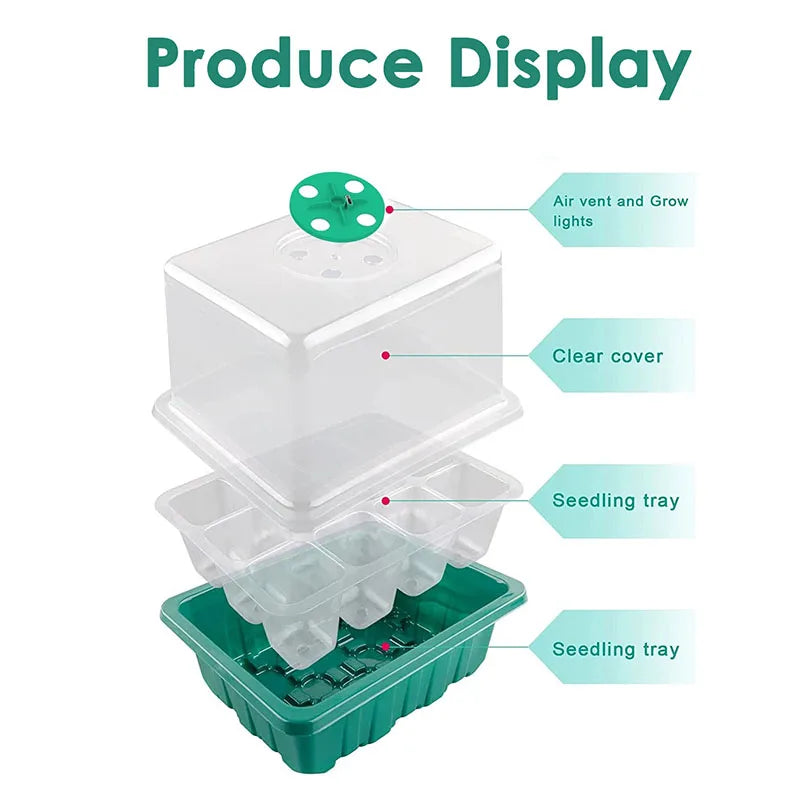 12/48 Cells Highter Nursery Pots Seeding Trays Seed Starter Kits