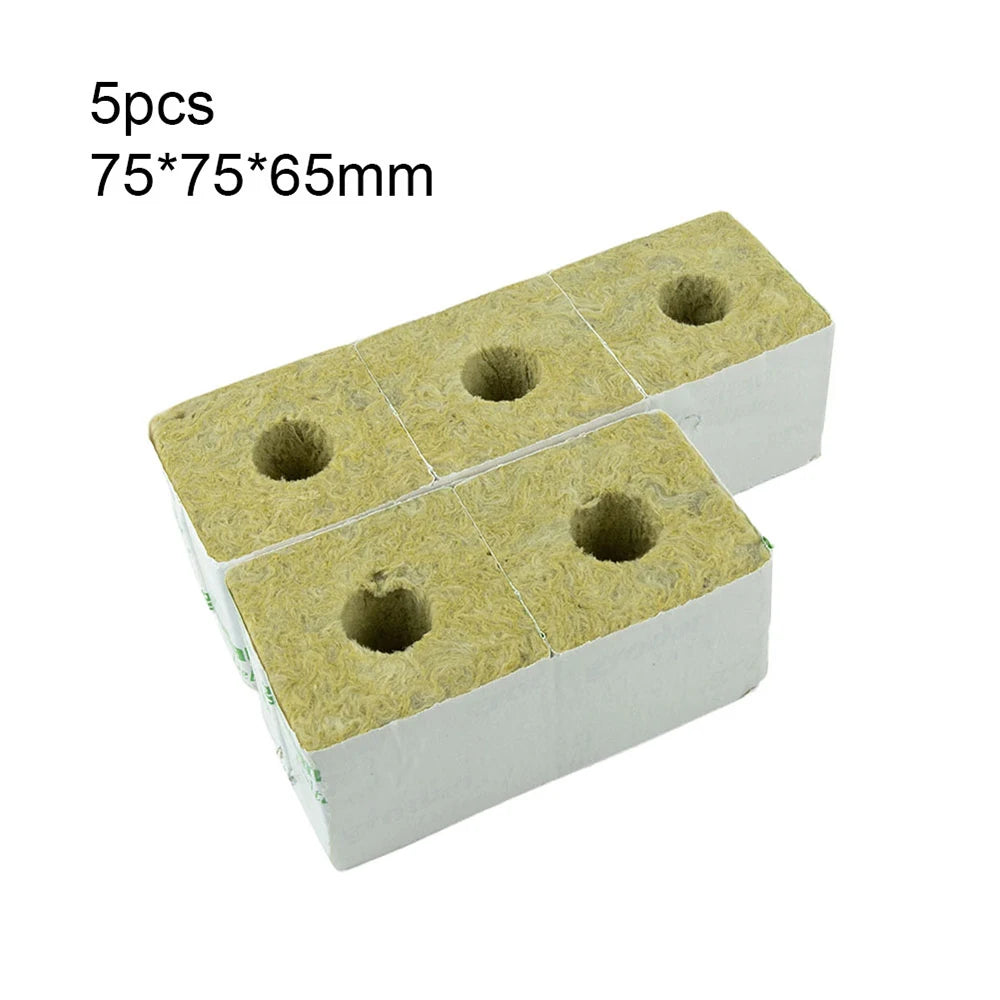 5Pcs 75mm Stonewool Hydroponic Grow Media Starter Cubes