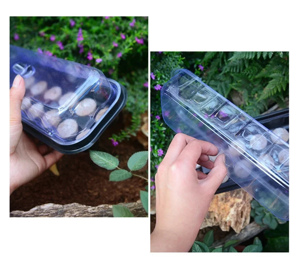 12 Holes Plastic Nursery Pots Planting Seed Tray Kit Cells