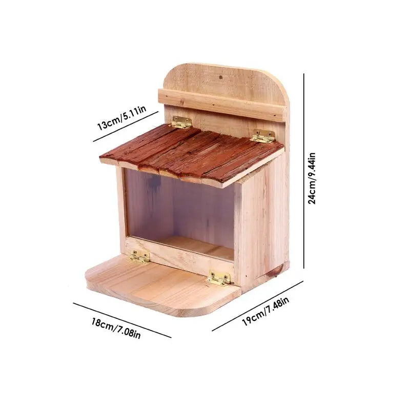 Wooden Squirrel Feeder Outdoor Hanging Feeder